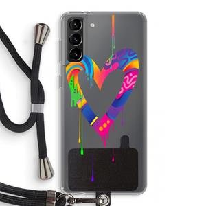 CaseCompany Melts My Heart: Samsung Galaxy S21 Plus Transparant Hoesje met koord