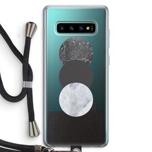 CaseCompany Marmeren cirkels: Samsung Galaxy S10 Plus Transparant Hoesje met koord