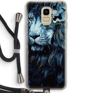CaseCompany Darkness Lion: Samsung Galaxy J6 (2018) Transparant Hoesje met koord
