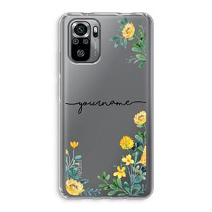 CaseCompany Gele bloemen: Xiaomi Redmi Note 10S Transparant Hoesje