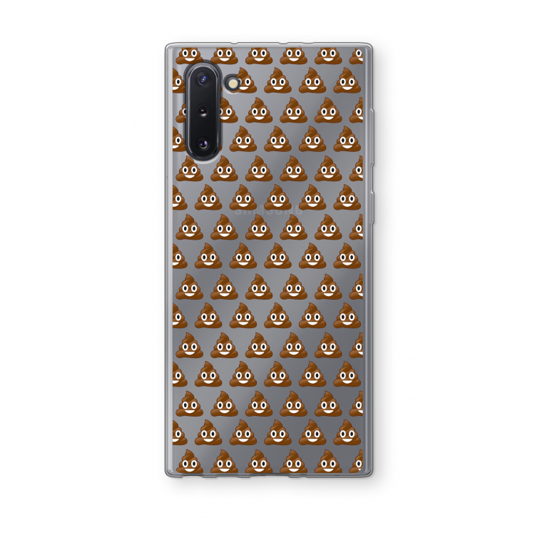 CaseCompany Poop emoji: Samsung Galaxy Note 10 Transparant Hoesje