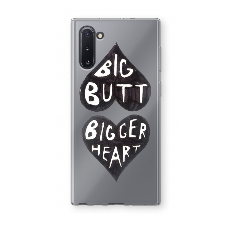 CaseCompany Big butt bigger heart: Samsung Galaxy Note 10 Transparant Hoesje
