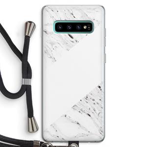 CaseCompany Biggest stripe: Samsung Galaxy S10 Plus Transparant Hoesje met koord