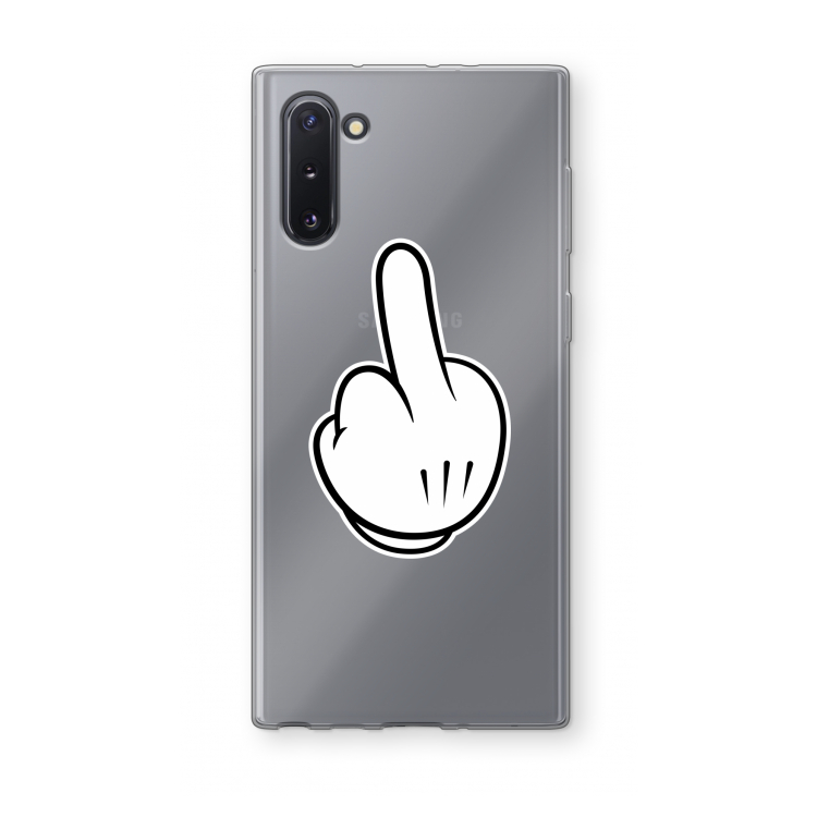CaseCompany Middle finger black: Samsung Galaxy Note 10 Transparant Hoesje