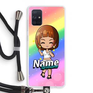 CaseCompany Chibi Maker vrouw: Samsung Galaxy A71 Transparant Hoesje met koord