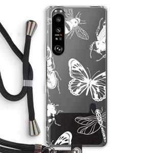 CaseCompany Tiny Bugs: Sony Xperia 1 III Transparant Hoesje met koord