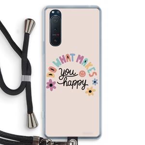 CaseCompany Happy days: Sony Xperia 5 II Transparant Hoesje met koord