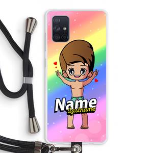 CaseCompany Chibi Maker man: Samsung Galaxy A71 Transparant Hoesje met koord