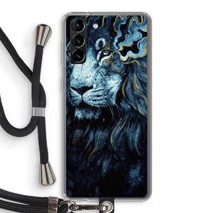 CaseCompany Darkness Lion: Samsung Galaxy S21 Plus Transparant Hoesje met koord