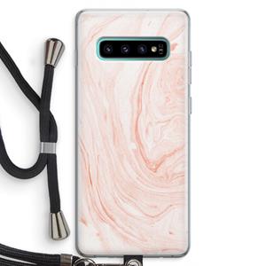CaseCompany Peach bath: Samsung Galaxy S10 Plus Transparant Hoesje met koord
