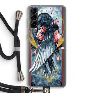 CaseCompany Golden Raven: Samsung Galaxy S21 Plus Transparant Hoesje met koord