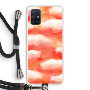 CaseCompany Lichte Wolken: Samsung Galaxy A71 Transparant Hoesje met koord