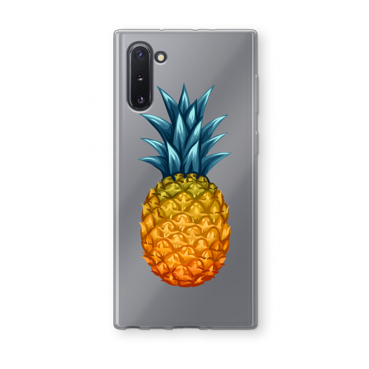 CaseCompany Grote ananas: Samsung Galaxy Note 10 Transparant Hoesje