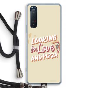CaseCompany Pizza is the answer: Sony Xperia 5 II Transparant Hoesje met koord