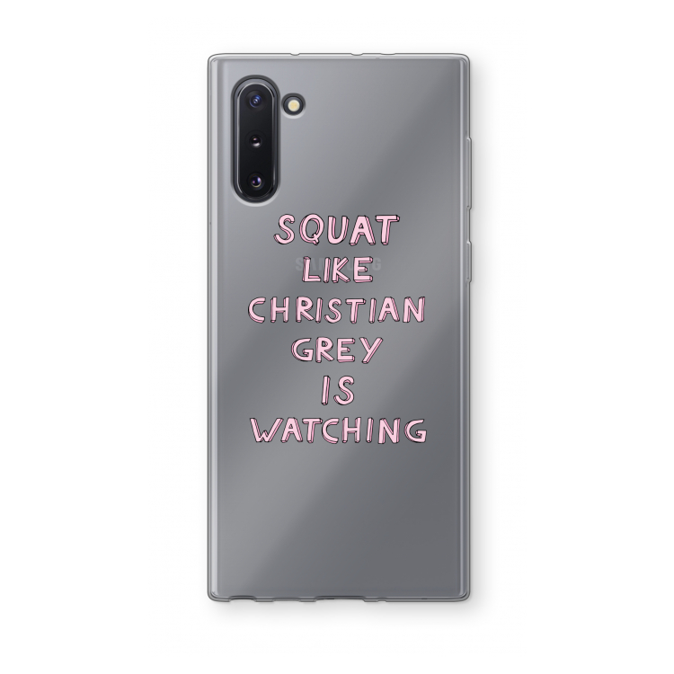 CaseCompany Christian Grey: Samsung Galaxy Note 10 Transparant Hoesje