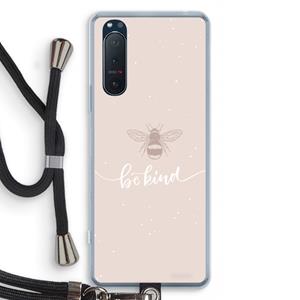 CaseCompany Be(e) kind: Sony Xperia 5 II Transparant Hoesje met koord