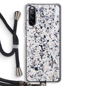 CaseCompany Gespikkelde marmer: Sony Sony Xperia 10 III Transparant Hoesje met koord