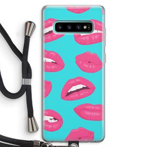 CaseCompany Bite my lip: Samsung Galaxy S10 Plus Transparant Hoesje met koord