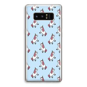 CaseCompany Eenhoorns overal: Samsung Galaxy Note 8 Transparant Hoesje