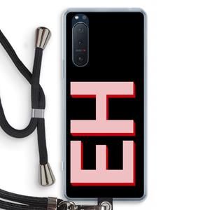 CaseCompany Monogram: Sony Xperia 5 II Transparant Hoesje met koord