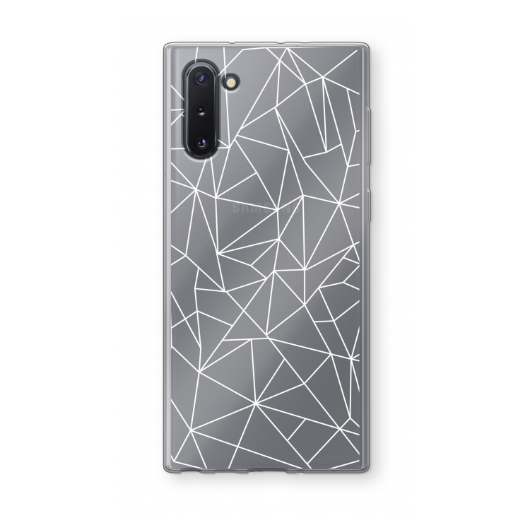 CaseCompany Geometrische lijnen wit: Samsung Galaxy Note 10 Transparant Hoesje