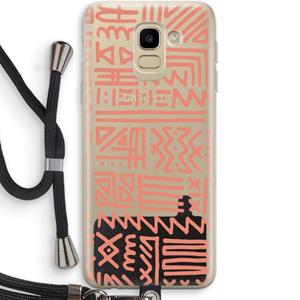 CaseCompany Marrakech Pink: Samsung Galaxy J6 (2018) Transparant Hoesje met koord
