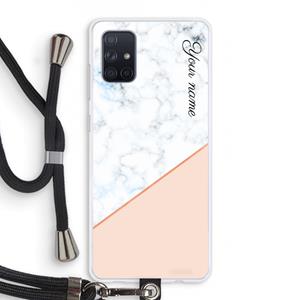 CaseCompany Marmer in stijl: Samsung Galaxy A71 Transparant Hoesje met koord