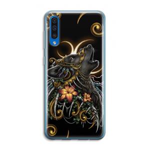 CaseCompany Huilende Wolf: Samsung Galaxy A50 Transparant Hoesje
