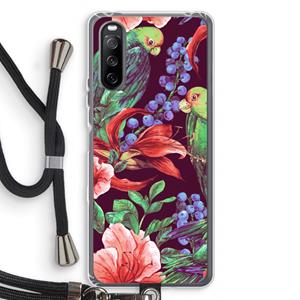 CaseCompany Papegaaien: Sony Sony Xperia 10 III Transparant Hoesje met koord