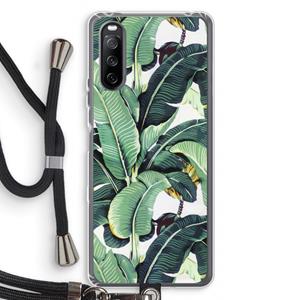 CaseCompany Bananenbladeren: Sony Sony Xperia 10 III Transparant Hoesje met koord