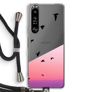 CaseCompany Fly away: Sony Xperia 1 III Transparant Hoesje met koord