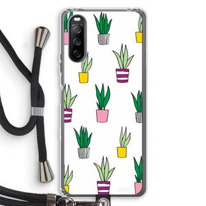 CaseCompany Sanseveria: Sony Sony Xperia 10 III Transparant Hoesje met koord