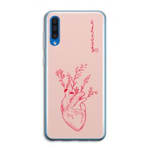 CaseCompany Blooming Heart: Samsung Galaxy A50 Transparant Hoesje