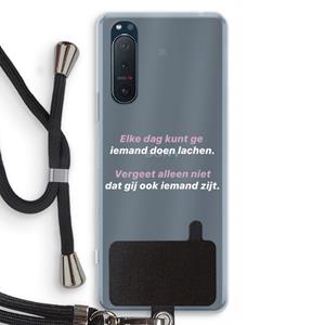 CaseCompany gij zijt ook iemand: Sony Xperia 5 II Transparant Hoesje met koord