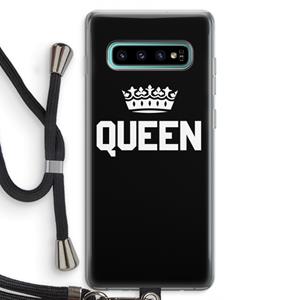 CaseCompany Queen zwart: Samsung Galaxy S10 Plus Transparant Hoesje met koord