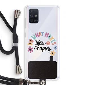 CaseCompany Happy days: Samsung Galaxy A71 Transparant Hoesje met koord
