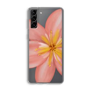 CaseCompany Pink Ellila Flower: Samsung Galaxy S21 Plus Transparant Hoesje