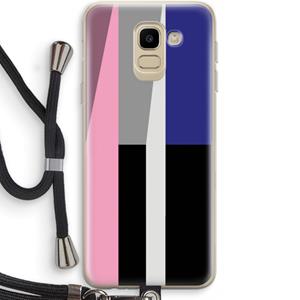 CaseCompany Gestalte 4: Samsung Galaxy J6 (2018) Transparant Hoesje met koord
