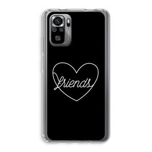 CaseCompany Friends heart black: Xiaomi Redmi Note 10S Transparant Hoesje