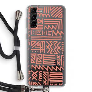 CaseCompany Marrakech Pink: Samsung Galaxy S21 Plus Transparant Hoesje met koord