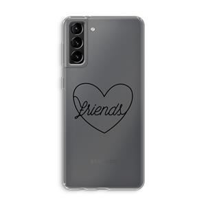 CaseCompany Friends heart black: Samsung Galaxy S21 Plus Transparant Hoesje