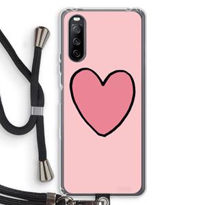 CaseCompany Hartje: Sony Sony Xperia 10 III Transparant Hoesje met koord
