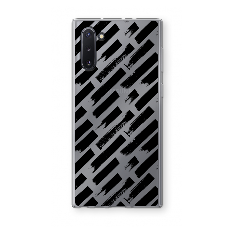 CaseCompany Zwarte vegen: Samsung Galaxy Note 10 Transparant Hoesje