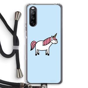 CaseCompany Eenhoorn: Sony Sony Xperia 10 III Transparant Hoesje met koord