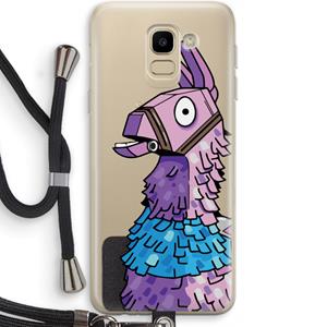 CaseCompany Lama: Samsung Galaxy J6 (2018) Transparant Hoesje met koord