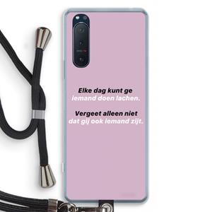 CaseCompany gij zijt ook iemand: Sony Xperia 5 II Transparant Hoesje met koord