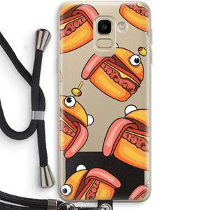 CaseCompany Hamburger: Samsung Galaxy J6 (2018) Transparant Hoesje met koord
