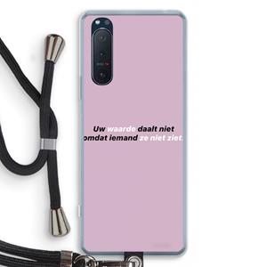 CaseCompany uw waarde daalt niet: Sony Xperia 5 II Transparant Hoesje met koord
