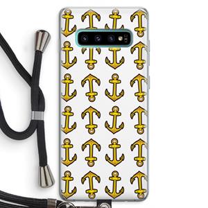 CaseCompany Musketon Anchor: Samsung Galaxy S10 Plus Transparant Hoesje met koord