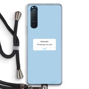CaseCompany Reminder: Sony Xperia 5 II Transparant Hoesje met koord